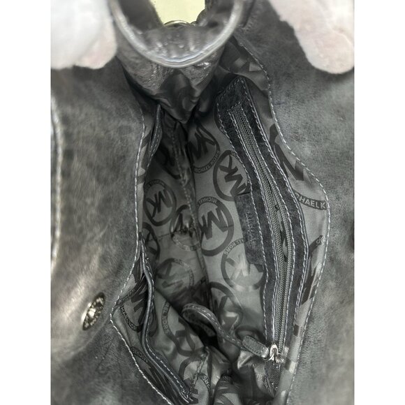 Michael Kors Hamilton Quilted Gun Metal Leather Small Tote Shoulder Bag - Picture 8 of 12